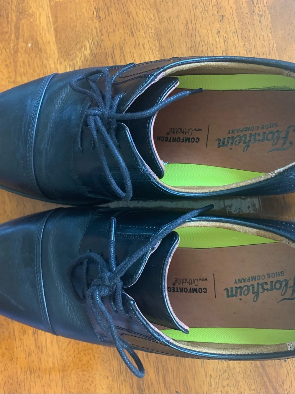 Florsheim Black Leather Cap-Toe Derby Shoes
